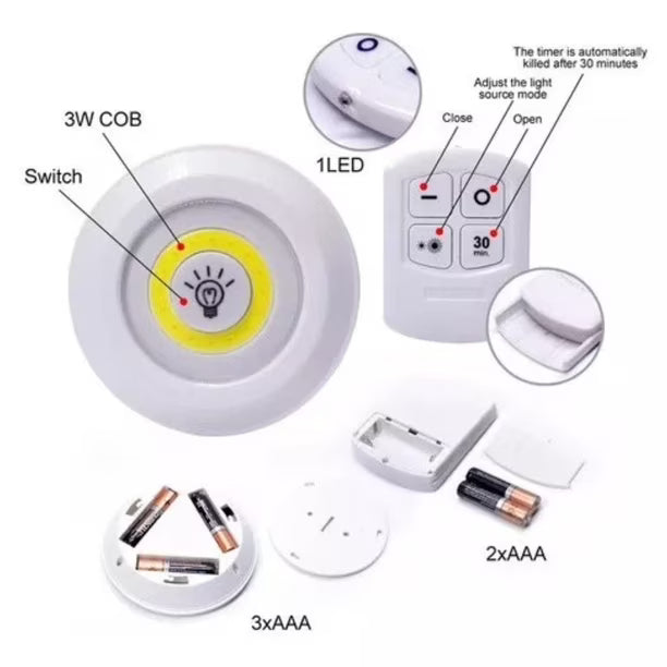 LumiGlow Pro™ | Set de 3 Lámparas LED con Control Remoto